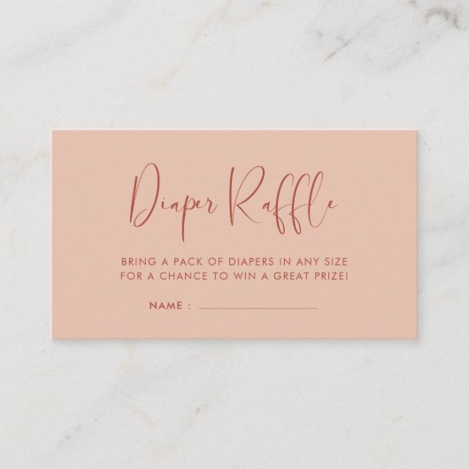 エレガント&ピーチモダンおむつラッフルインサート エンクロージャーカード (正面)