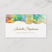 エレガント ファイア オパール レインボー ジェムストーン モダン 名刺 (正面)