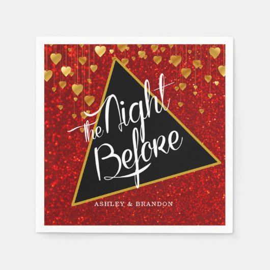 エレガント ファンシー グリッター 前夜のナプキン スタンダードカクテルナプキン (正面)