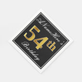 エレガント、フェイク金ゴールド54番目の誕生日+名前をカスタムする スタンダードランチョンナプキン (角)