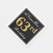 エレガント、フェイク金ゴールド63番目の誕生日+名前をカスタムする スタンダードランチョンナプキン (角)