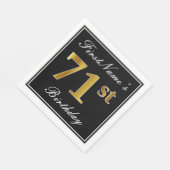 エレガント、フェイク金ゴールド71番目の誕生日+名前をカスタムする スタンダードランチョンナプキン (角)