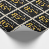 エレガント、フェイク金ゴールド85番目の誕生日+名前をカスタムする ラッピングペーパー (角)