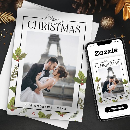 エレガント&フェスティバルクリスマスカップルの写真 シーズンカード