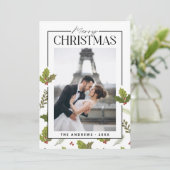 エレガント&フェスティバルクリスマスカップルの写真 シーズンカード (スタンド正面)