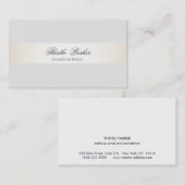 エレガント&フェミニン美しいサロンサテンルックストライプ 名刺 (正面/裏面)