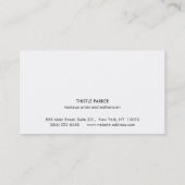 エレガント&フェミニン美しいサロンサテンルックストライプ 名刺 (裏面)