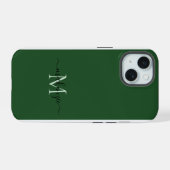 エレガント フェミニン スクリプト モノグラム iPhone 15ケース (裏面横)