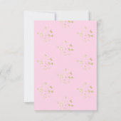 エレガント フェミニン ピンク ボウ 偽 ゴールド グリッター ブライダル サンキューカード (裏面)