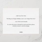 エレガント フォト ハッピー ニュー イヤー 2025 赤 ゴールド 箔シーズンカード (裏面)