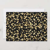 エレガント フォト ブラック ゴールド 70歳 誕生日パーティー 招待状 (裏面)