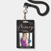 エレガント フォト ローズゴールド 抵当保証人 ローンエージェント バッジ (正面（ネックストラップ付）)