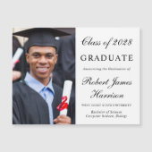 エレガント フォト 大学 卒業 磁石 カード (正面)