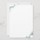 エレガント,フォーマル緑の水色モノグラム結婚の 招待状 (裏面)