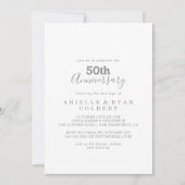 エレガント フォーマル ミニマル 50回目 結婚記念日 招待状 (正面)