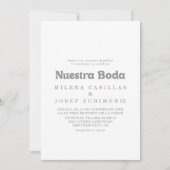 エレガント フォーマル ミニマル Nuestra Boda ウェディング 招待状 (正面)