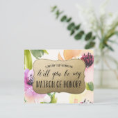 エレガント フラワーズ ゴールド | 伴娘 招待状 (スタンド正面)