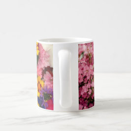 エレガント フラワー コーヒーマグ | ピンクの花の陶器製マグカップ コーヒーマグカップ