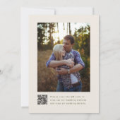エレガント フラワー ボタニカル QRコード 写真 ウェディング 招待状 (裏面)