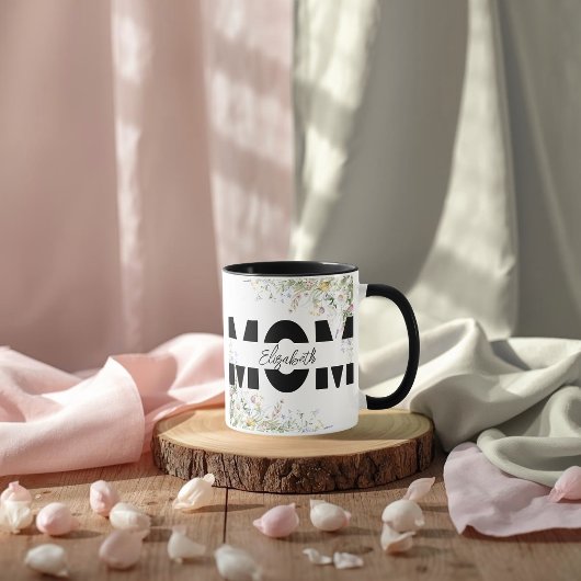 エレガント フラワー ママ 名入れマグカップ マグカップ