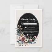 エレガント フラワー 牧歌的な結婚式 RSVP カード (正面)
