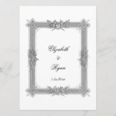 エレガント、フレビクトリアンーム、ヴィンテージ結婚式メニュー メニュー (裏面)