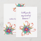 エレガント、フローラは私のメイド・オブ・オーナー（花嫁付き添い人） 招待状 (正面/裏面)