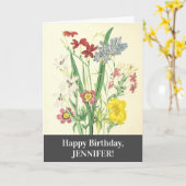 エレガント、フローラカラフルハッピーバースデーカード カード (黄色い花)