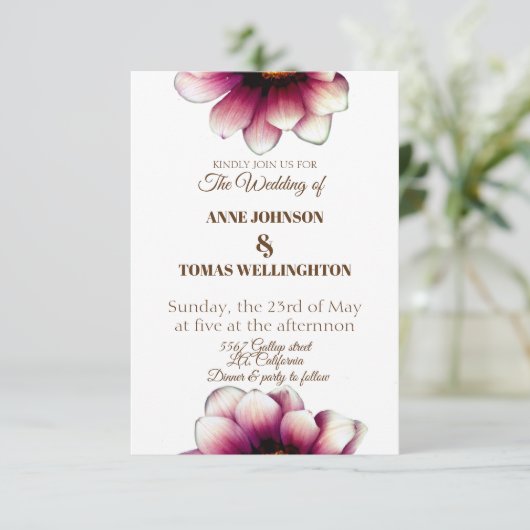 エレガント,フローラフォト結婚式招待状 招待状 (スタンド正面)