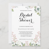エレガント&フローラミンティグリーンブライダルシャワー 招待状 (正面)