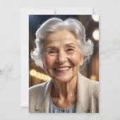 エレガント フローラル ゴールド 90 誕生日 写真 招待状 (裏面)