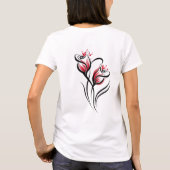 エレガント フローラル ラインアート Tシャツ (裏面)