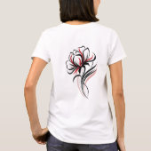 エレガント フローラル ラインアート Tシャツ (裏面)