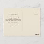 エレガント フローラル ローズ アンティーク クロック バード ありがとう ポストカード (裏面)