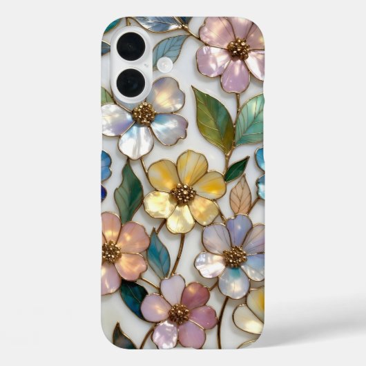 エレガント フローラル iPhoneケース パステルゴールドの花 Case-Mate iPhoneケース (裏面)