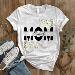 エレガント フローラル MOM パーソナライズドTシャツ Tシャツ