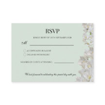 エレガント フローラ ウェディング RSVP カード