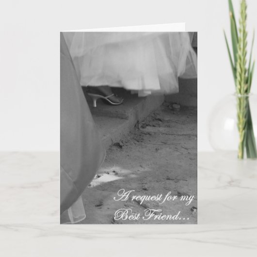 エレガント「フ最高のレンド、メイド・オブ・オーナー（花嫁付き添い人）」リクエストカード 招待状 (正面)