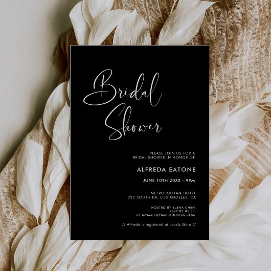 エレガント&ブモダンラックブライダルシャワー 招待状