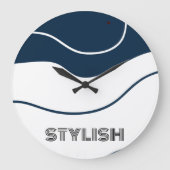 エレガント&ブモダンルー&ホワイト ラージ壁時計 (正面)