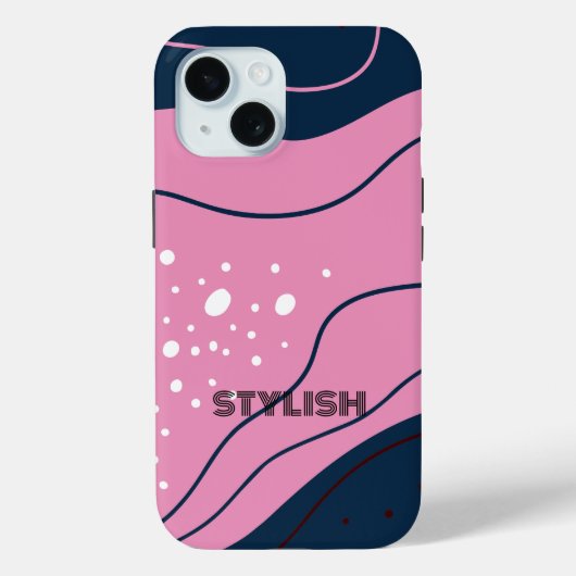 エレガント&ブモダンルー&ホワイト Case-Mate iPhoneケース (裏面)