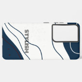 エレガント&ブモダンルー&ホワイト SAMSUNG GALAXYケース (左側面)