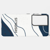 エレガント&ブモダンルー&ホワイト SAMSUNG GALAXYケース (裏面横)