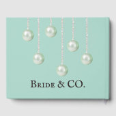 エレガント ブライド & コー ティールブルーパール ブライダルシャワー ゲストブック (裏面)