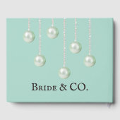 エレガント ブライド & コー ティール ブルー パール ブライダル シャワー ゲストブック (裏面)