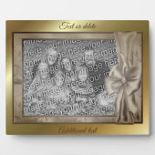 エレガント ブラウン サテン リボン お好きな写真を入れてオリジナル作成 フォトプラーク (正面)