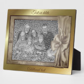 エレガント ブラウン サテン リボン オリジナル フォトを作成 フォトプラーク (側面)