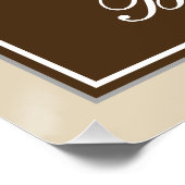 エレガント、ブラウン、フェイク金ゴールド45番目の誕生日+名前 ポスター (コーナー)