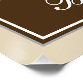 エレガント、ブラウン、フェイク金ゴールド54番目の誕生日+名前 ポスター (コーナー)