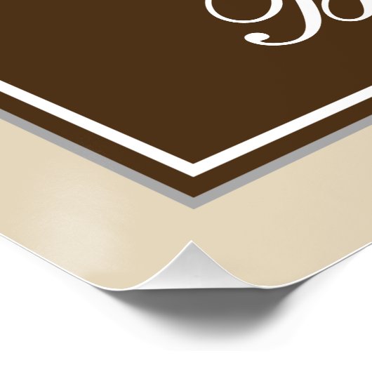 エレガント、ブラウン、フェイク金ゴールド82番目の誕生日+名前 ポスター (コーナー)